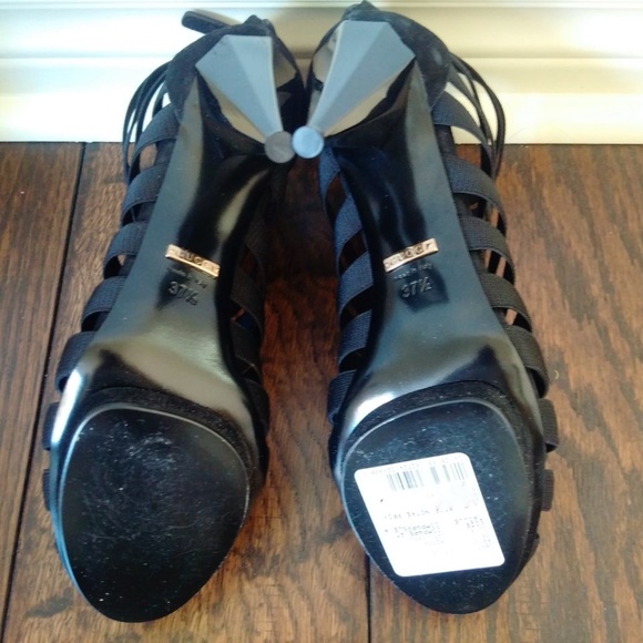 New in Box Gucci Elastic and Suede Isadora Gladiator Booties Sandals Heels 37.5 - Picture 8 of 11